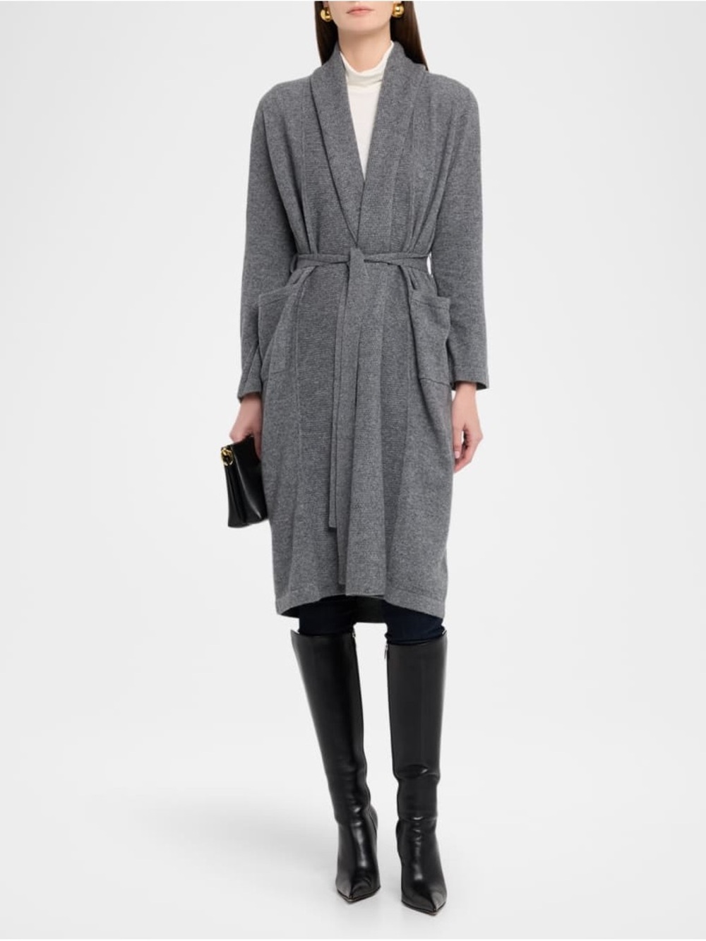 Cashmere Shawl-Collar Robe - Picture 5 of 11